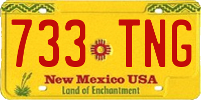NM license plate 733TNG