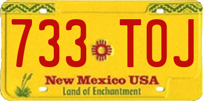 NM license plate 733TOJ