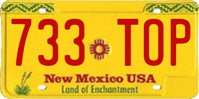 NM license plate 733TOP