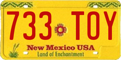 NM license plate 733TOY