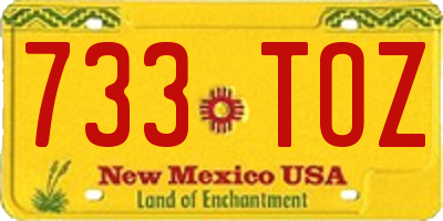NM license plate 733TOZ
