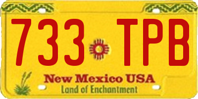NM license plate 733TPB