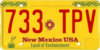 NM license plate 733TPV