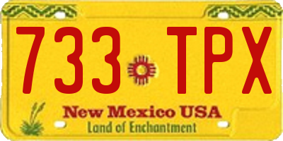 NM license plate 733TPX