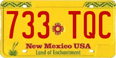 NM license plate 733TQC