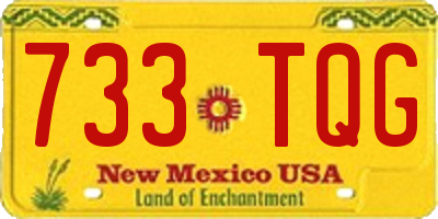 NM license plate 733TQG