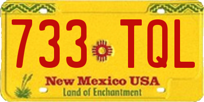 NM license plate 733TQL