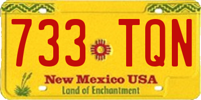 NM license plate 733TQN