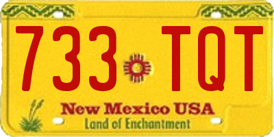 NM license plate 733TQT