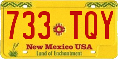 NM license plate 733TQY
