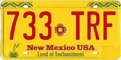 NM license plate 733TRF