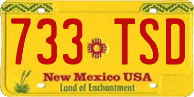 NM license plate 733TSD
