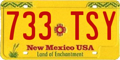 NM license plate 733TSY