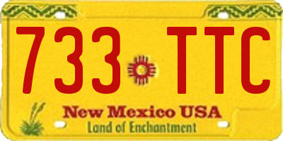 NM license plate 733TTC