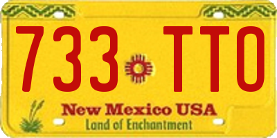NM license plate 733TTO