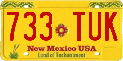 NM license plate 733TUK