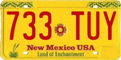 NM license plate 733TUY