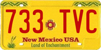 NM license plate 733TVC