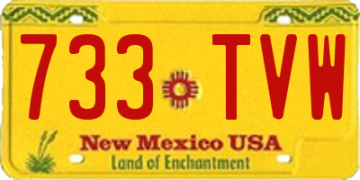 NM license plate 733TVW