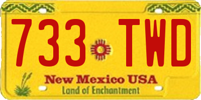 NM license plate 733TWD