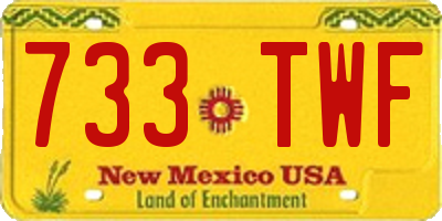 NM license plate 733TWF