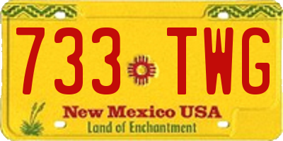 NM license plate 733TWG