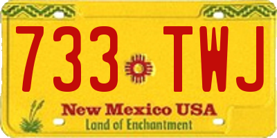 NM license plate 733TWJ