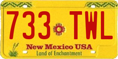 NM license plate 733TWL