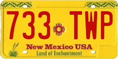 NM license plate 733TWP