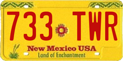 NM license plate 733TWR