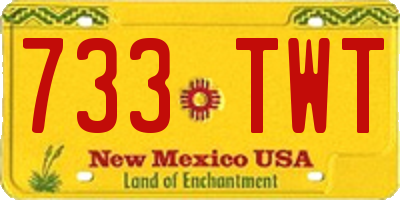 NM license plate 733TWT