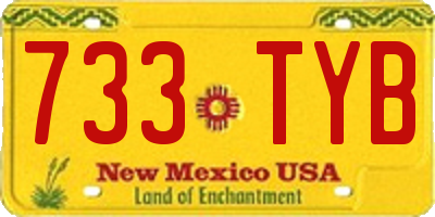 NM license plate 733TYB