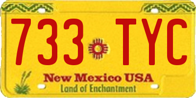 NM license plate 733TYC