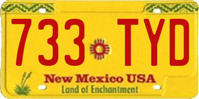NM license plate 733TYD