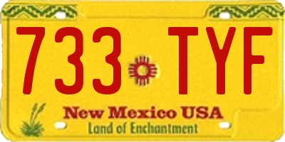 NM license plate 733TYF