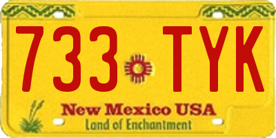NM license plate 733TYK