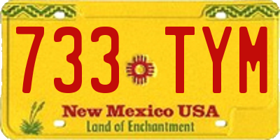 NM license plate 733TYM