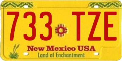 NM license plate 733TZE