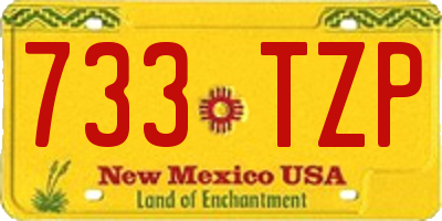 NM license plate 733TZP