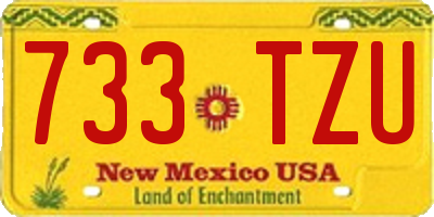 NM license plate 733TZU