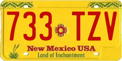 NM license plate 733TZV