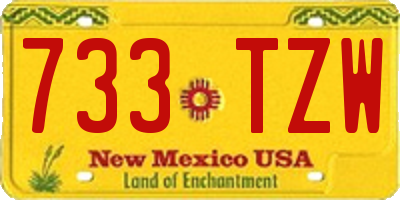 NM license plate 733TZW