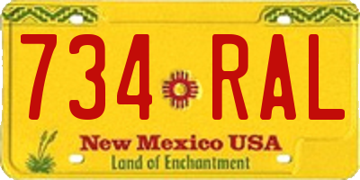 NM license plate 734RAL