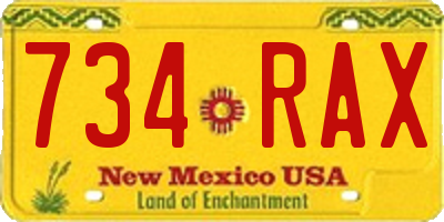 NM license plate 734RAX