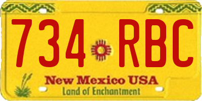 NM license plate 734RBC
