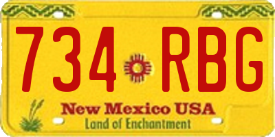 NM license plate 734RBG
