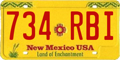 NM license plate 734RBI