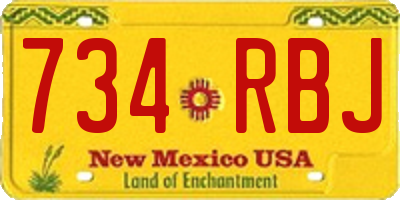 NM license plate 734RBJ