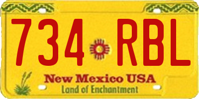 NM license plate 734RBL