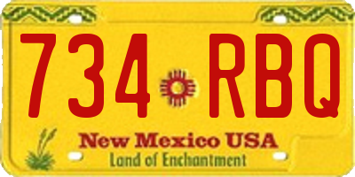 NM license plate 734RBQ